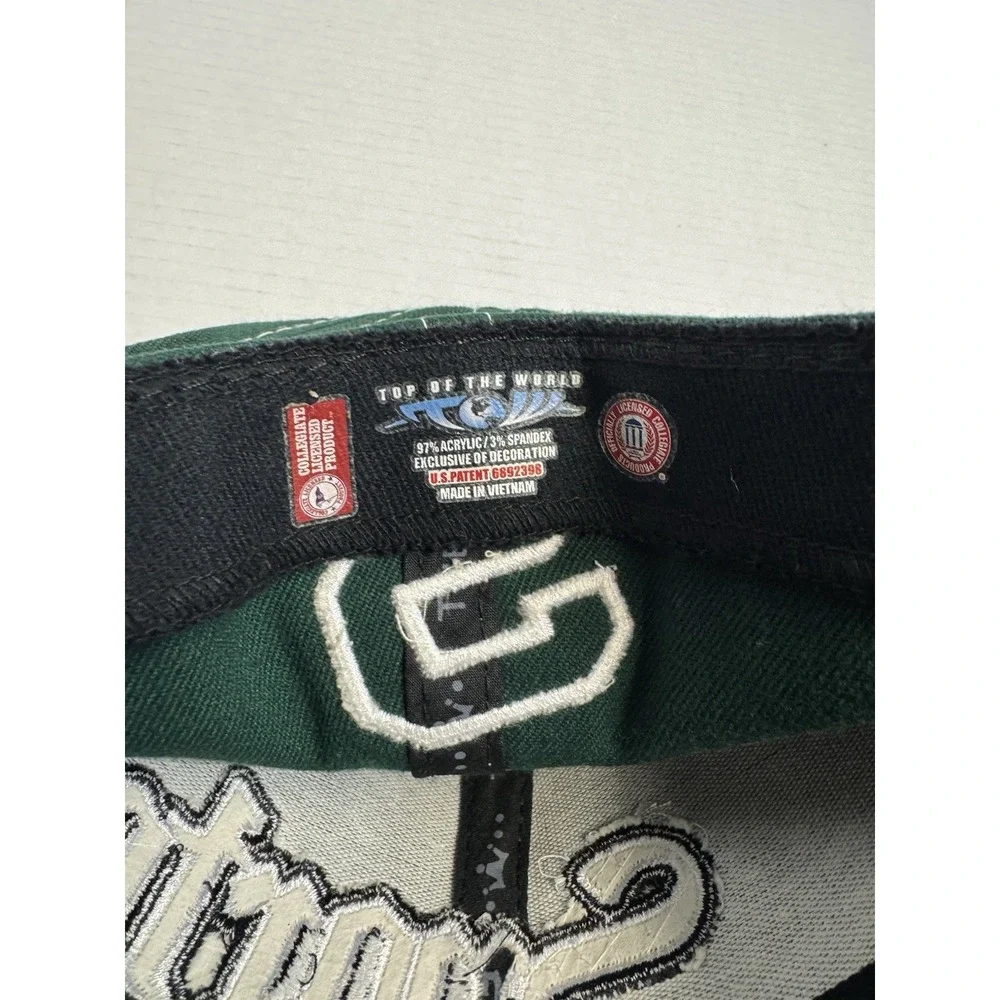 Michigan State Spartans‎ Fitted Hat Green Embroidered Logo NCAA Top of the World